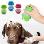 Trade Shop Traesio-dispenser Shampoo Cani Spazzola Massaggianate Per Animali Domestici In Silicone -