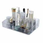 Cleafe-organizer Portatrucchi Cosmetici 10 Scomparti In Abs Trasparente 34x22x9cm 59065 -