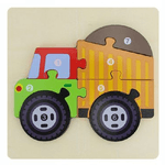 Trade Shop Traesio-puzzle 3d Blocchi Legno Forma Di Camion Educativo Colorato Gioco Bambini Animali -