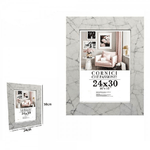 Trade Shop Traesio-cornice Portafoto Quadri Tele Poster 24x30 Cm Modello Effetto Marmo Bianco 71656 -