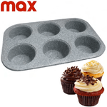 Trade Shop Traesio-stampo 6 Muffin Teglia Marmorizzato 26,5 X 17,5 X 3cm Cupcakes Dolci Pasticceria -