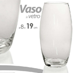 Trade Shop Traesio-vaso 19x8cm In Vetro Trasparente Elegante Per Fiori Piante Decorazione Arredo -