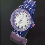 Trade Shop Traesio-orologio Da Polso Brillantato Donna Analogico Quarzo Moderno Fashion Blu -