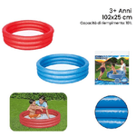 Trade Shop Traesio-piscina Gonfiabile Tinta Unita Effetto Ghiaccio 3 Anelli Giardino 102x25cm 51024 -