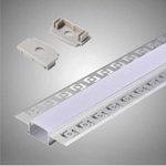 Trade Shop Traesio-profilo Ad Incasso A Scomparsa Alluminio 2 Mt Copertura Opaca Strip Led Al-12 -