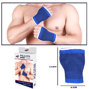 Trade Shop Traesio-coppia Polsiera Fascia Elastica Supporto Per Polso Anallergico Protezione Blu -