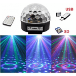 Trade Shop Traesio-proiettore A Sfera Led Luci Effetti Discoteca Dj Rgb Multicolore Usb Sd Card Off -