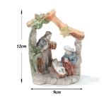 Trade Shop Traesio-presepe Natività In Resina Scenario Sacra Famiglia Decorazioni Natalizie 12x9cm -