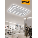 Trade Shop Traesio-lampadario Plafoniera Led Rettangolare 123w 3 Tonalità Luce Bt Telecomando C66-3c -