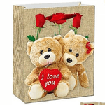 Trade Shop Traesio-set 6 Buste Regalo San Valentino Busta 10.5x26x32cm 63988 Varie Stampe Orso Cuore -