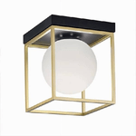 Trade Shop Traesio-plafoniera Da Soffitto Lampada In Metallo Nero Bronzo Con Sfera In Vetro G9 C76-1 -