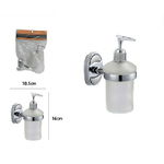 Cleafe-dispenser Porta Sapone Liquido Vetro Satinato Fissaggio Parete Bagno Ovale 52011 -