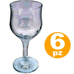 Trade Shop Traesio-set 6pz Calici Tulipe Vetro 20cl Trasparente Bicchieri Acqua Vino Rosso Bianco -