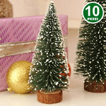 Trade Shop Traesio-set 10 Alberelli Innevati Mini Albero Natale 12cm Decorazioni Addobbi Natalizi -