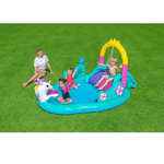 Trade Shop Traesio-play Center Magico Unicorno Piscina 274x198x137cm Scivolo Anelli Bacchetta 53097 -