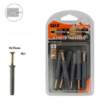 Trade Shop Traesio-set 6 Pezzi Tasselli Fisher Viti Vite Chiodi Gancio Tassello Misura 8x50mm 69052 -