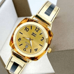 Trade Shop Traesio-orologio Da Polso Zcc 18 Donna Quarzo Acciaio Moda Ambrato Dorato Quadrante Oro -