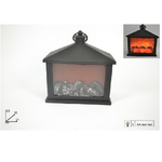 Trade Shop Traesio-caminetto Con Fuoco Led A Batteria 23x21x10cm Decorativo Natale Camino Finto -