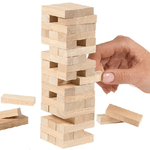 Trade Shop Traesio-gioco Societa' Da Tavolo Jenga Torre Legno 28x8cm 57 Mattoncini Giochi Abilita' -