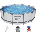 Trade Shop Traesio-piscina Fuori Terra Rotonda Steel Pro Max 366x100 Cm 9150lt Pompa Scaletta 56418 -