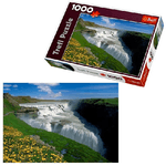 Trade Shop Traesio-puzzle 1000 Pz. Islanda Paesaggio Cascata Prato Quadro Natura Cornici -