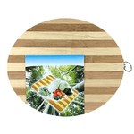 Trade Shop Traesio-tagliere Tondo 25 Cm Diametro In Bambu' Legno Bamboo Naturale Affettare -