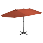 vidaXL Ombrellone da Esterni Palo in Alluminio 460x270cm Terracotta