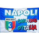 Trade Shop Traesio-bandiera Celebrativa Della Festa Terzo Scudetto Calcio Napoli Campione D'italia -