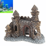 Trade Shop Traesio-decorazione Per Acquario Castello Con Torre Resina Pesci Acqua H10 Cm Ornamento -