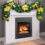 Trade Shop Traesio-ghirlanda Natalizia Stella Natale Fiori Palline Fiocchi 200cm Decorazioni Oro -