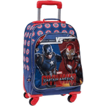 Trade Shop Traesio-trolley Zaino Bambino Scuola Tempo Libero Bagaglio A Mano 4 Ruote Marvel -