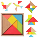 Trade Shop Traesio-puzzle Gioco Interattivo 3d In Legno Educativo Bambini Forme Geometriche Tangram -