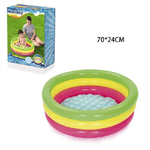 Trade Shop Traesio-piscina Gonfiabile Tonda Summer Piscinetta Per Bambini A 3 Anelli 70x24cm 51128 -