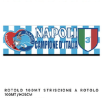 Trade Shop Traesio-striscione Bandierone Calcio Napoli Festa Terzo Scudetto Bianco Azzurro 100 Mt -