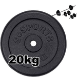 Trade Shop Traesio-disco In Ghisa Nera Piastra Pesi Per Bilanciere Manubri Fitness Palestra Da 20kg -