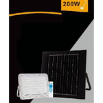 Trade Shop Traesio-faro Faretto Pannello Solare 200 W Luce Fredda 6500k Ip65 Telecomando S12a-200w -