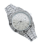 Trade Shop Traesio-orologio Polso Acciaio Strass Analogico Brillantini Calendario Elegante Silver -