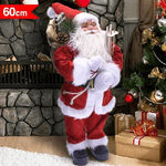 Trade Shop Traesio-babbo Natale Classico 60cm In Plastica Vestiti In Tessuto Decorazione Natalizia -