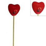 Trade Shop Traesio-set 12 Pz Spilloni Con Cuore Rosso Coccinella 3x21x2cm Accessori San Valentino -