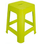 Trade Shop Traesio-sgabello In Plastica Rattan Verde H 45,5 Cm Sedia Complemento D'arredo Per Casa -