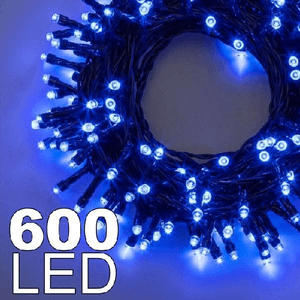 Trade Shop Traesio-catena Luminosa 600 Luci Led Lucciole Colore Blu Con Controller Uso Interno Ip20 -