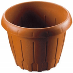 Trade Shop Traesio-vaso Fioriera Tondo Plastica Senza Sottovaso Piante Fiori Casa Giardino 35cm 16lt -