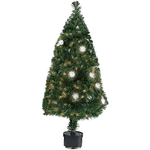 Trade Shop Traesio-albero Di Natale Fibra Ottica Flower 90cm 100 Punte Con 12 Fiori Colore Verde -