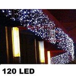 Trade Shop Traesio-tenda Luminosa Di Natale Led Esterno Luci 120 Led 3 Mt X 0,75 Cm Bianco Freddo -