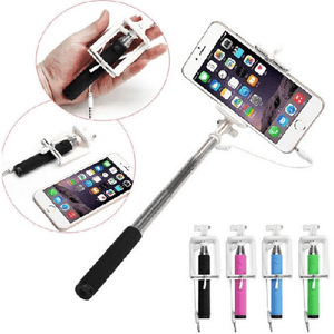 Trade Shop Traesio-bastone Supporto Mini Monopod Asta Allungabile Smartphone Foto Selfie Pulsante -