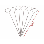 Trade Shop Traesio-set 10 Spiedini In Acciaio Inox 25 Cm Impugnatura Uncino Per Griglia Bbq 2406315 -