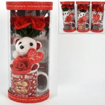 Trade Shop Traesio-tazzone Tazza Con Orsetto Fiore In Box Regalo San Valentino 3 Modelli Assortiti -