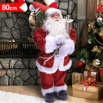 Trade Shop Traesio-babbo Natale Classico 80cm In Plastica Vestiti In Tessuto Decorazione Natalizia -