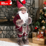 Trade Shop Traesio-babbo Natale Nordico 80cm In Plastica Vestiti In Tessuto Decorazione Natalizia -