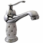 Trade Shop Traesio-rubinetto Lavabo Brillantini Miscelatore Bagno Monoforo Argento 52155 Canna Bassa -